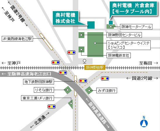 奥村電機本社・片倉倉庫 地図